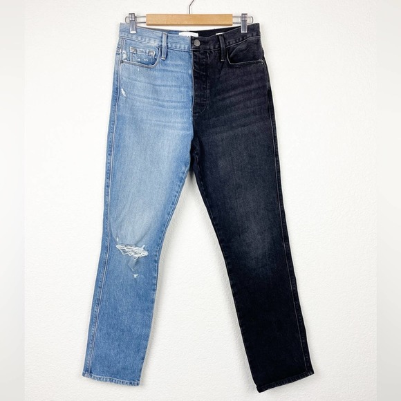 Frame Le Sylvie Black Indigo Mix Playtha Jeans Size 28 - Picture 3 of 7